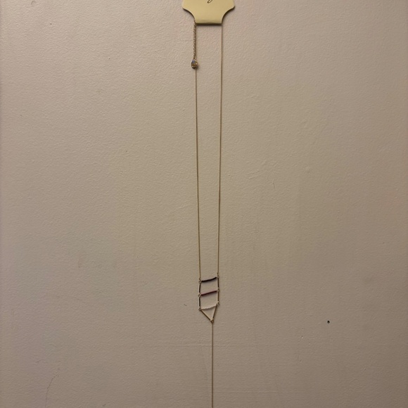 Elly Long Geometric Pendant Necklace - Picture 2 of 5